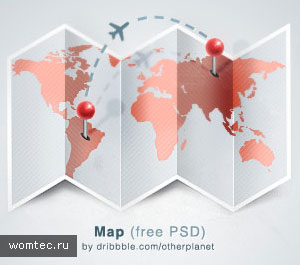 Бесплатные psd-элементы карт и навигации