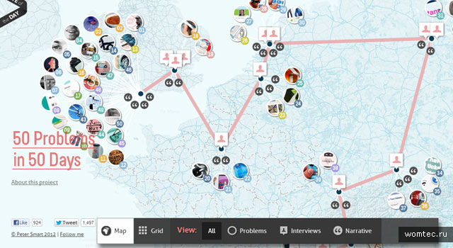 Интерактивная карта мира в дизайне