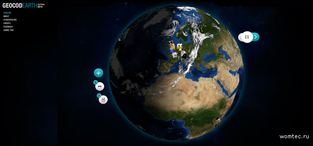 Интерактивная карта мира в дизайне